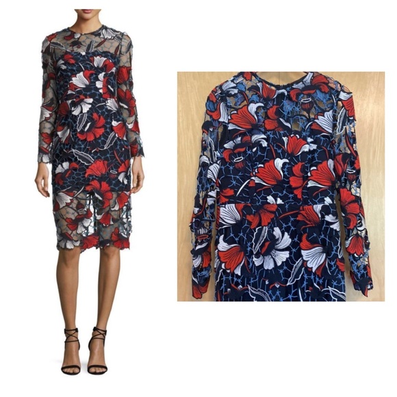 NICHOLAS Amelie Floral Guipure Lace Midi Dress - Picture 3 of 11